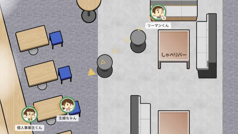 バーチャルオフィス(oVice)移動シーン