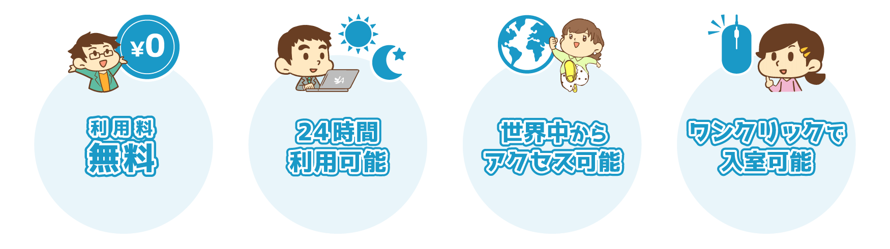 【イラスト】バーチャルオフィス メリット